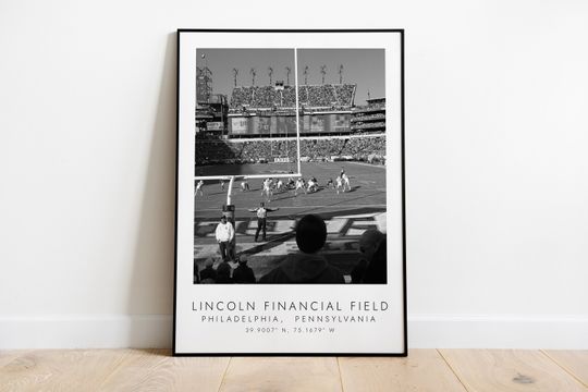 Discover LINCOLN FINANCIAL FIELD Philadelphia Eagles | Print for Football Lovers | black and white art | Coordinates Print