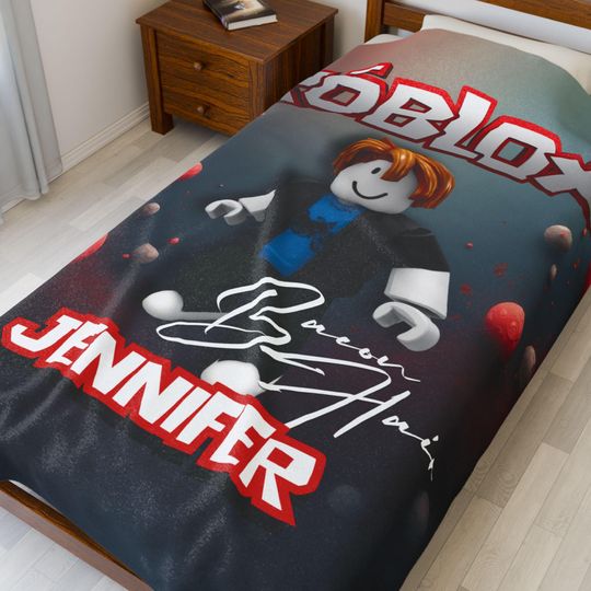 Roblox Velvet Fleece Blanket with Name
