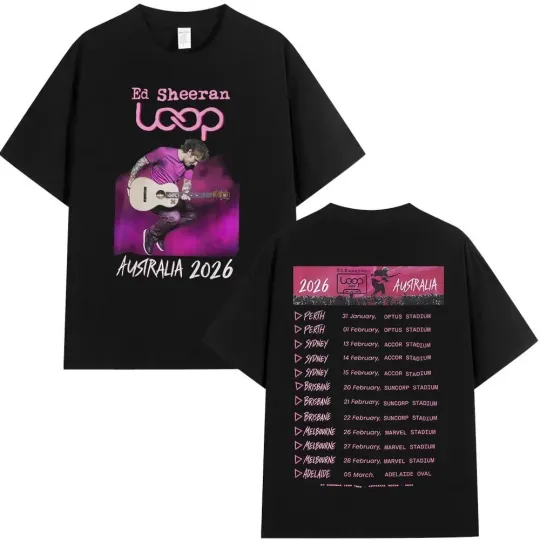 Discover Ed Shee Loop Tour Australia 2026 Tour Merch Double Sided T-Shirt