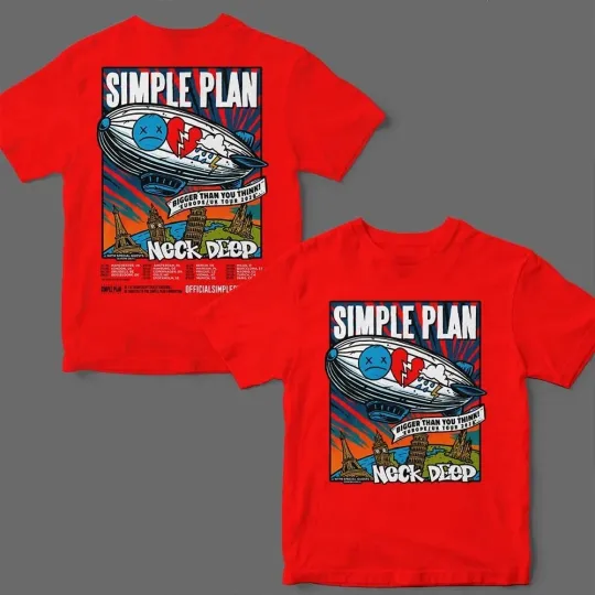 Discover Simple Plan Bigger Than You Think Europe And UK Tour 2026 T-Shirt