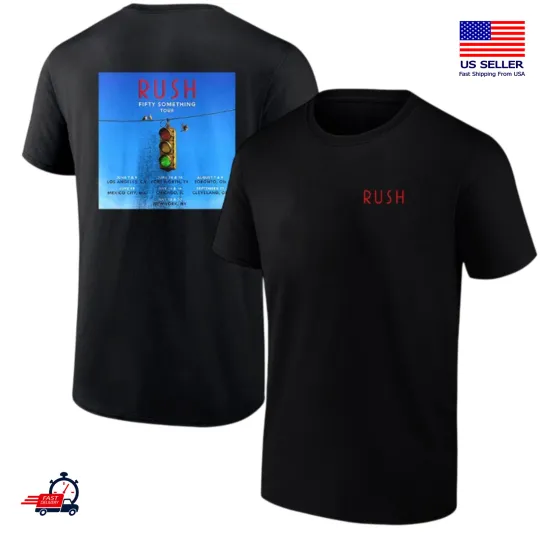 Discover Rush Fifty Something Tour 2026 Dates List 2 Sided Unisex T-Shirt