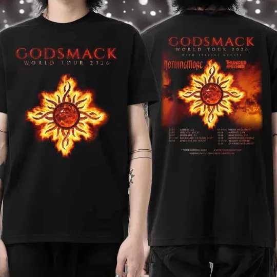 Discover Godsmack World Tour 2026 With Nothing More And Thunder Mother Dates List T-Shirt