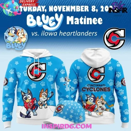 Cincinnati Cyclones x BlueyDad Night 2025 Special Hoodie Christmas 3D