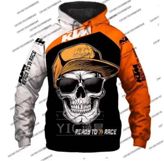 2025 Kids Mens Adult KTM Motorcycle Biker Hoodies Pullover Gift 3D Christmas