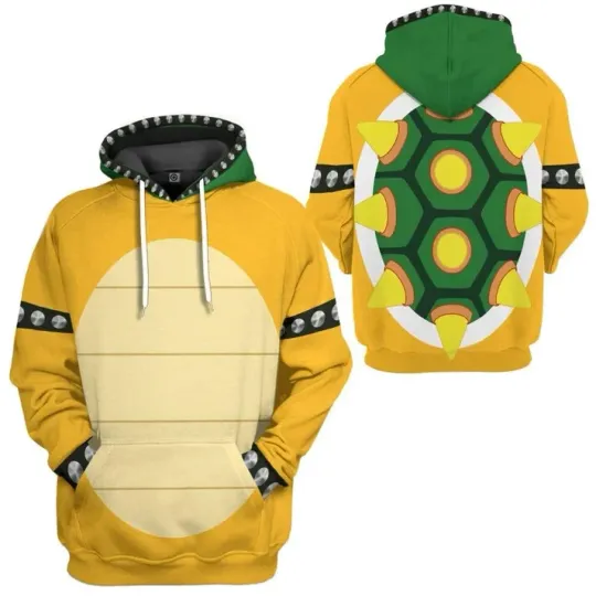 Gearhumans 3D Bowser Custom Hoodie Apparel
