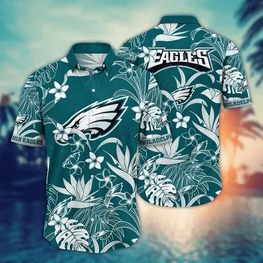 Discover Philadelphia Football Team Eagless Hawaiian Shirt Button Down Unisex Adults