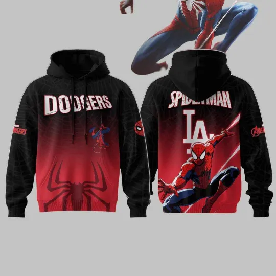 Discover 2025 Dodgers Spider Man Marvel Game Night Hoodie 3D All Size