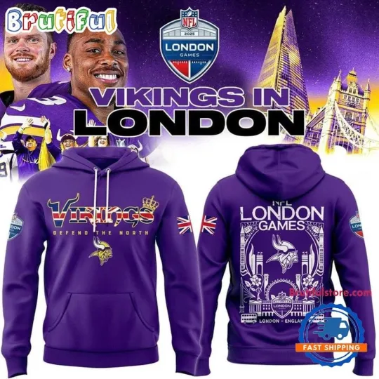 Discover Vikings 2025 football London Game Hoodie 3D All Size