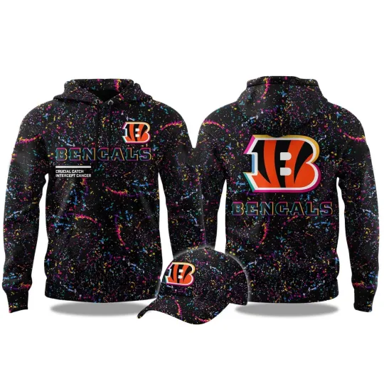 Discover Bengals Crucial Catch 2025 Hoodie All Over Print Size