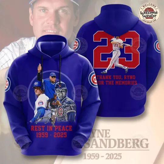 Discover Cubbs x Ryne Sandberg 3D Hoodie Legend 1959-2025 Christmas