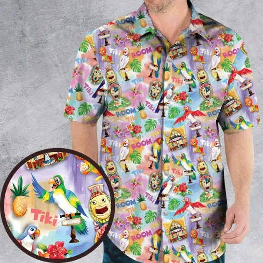 Discover Tiki Room With Orange Bird Hawaiian Shirt