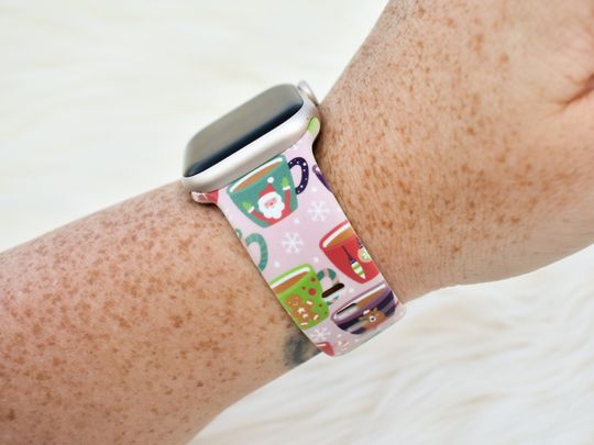 Discover Pink Santa Mugs Watch Band for Apple Watch, Fitbit, Samsung, Garmin