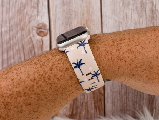Discover Palm Tree Watch Band for Apple Watch, Samsung, Fitbit - Pink & Blue