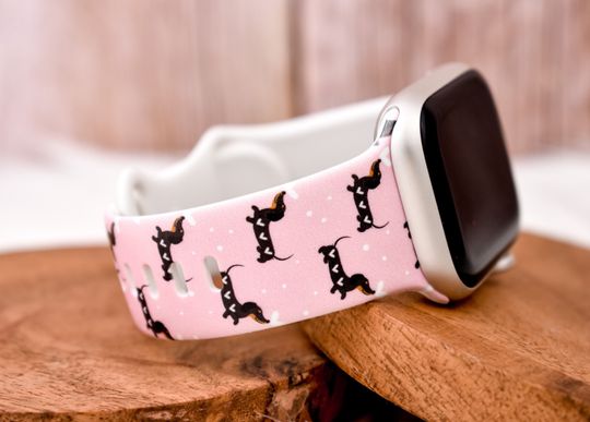 Discover Dachshund Weiner Dog Print Watch Band for Apple Watch, Fitbit, Samsung, Garmin