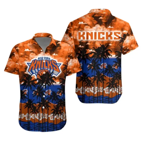 Discover New York Basketball Team Knickss Hawaiian Button Down Shirt Unisex Adults S-5XL