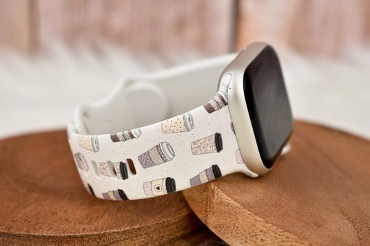 Discover Latte Coffee Silicone Watch Band compatible with Apple Watch Fitbit Samsung Garmin