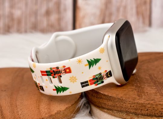 Discover Nutcracker Christmas Silicone Watch Band compatible with Apple Watch Fitbit Samsung Garmin