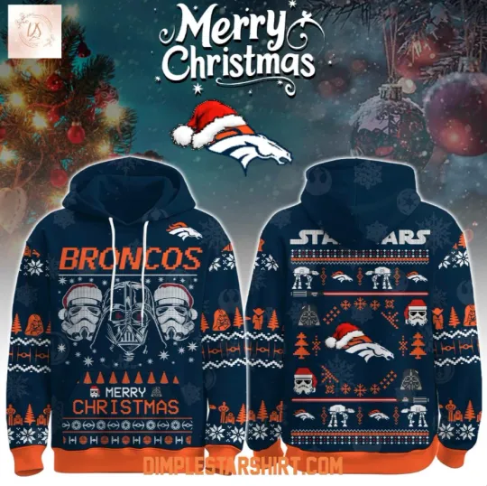 Discover Denver Bronco x Star Wars The Force Christmas 3D Hoodie