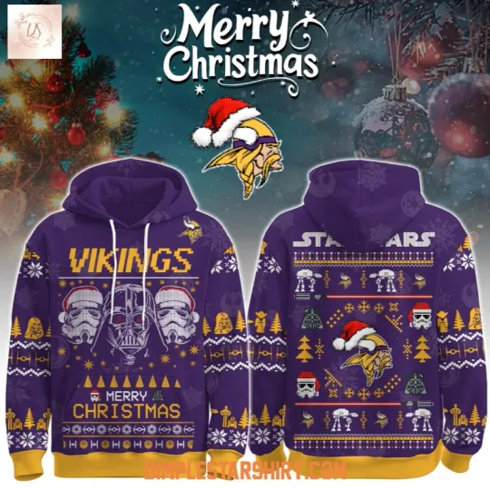 Discover Vikings x Star Wars The Force Christmas 3D Hoodie