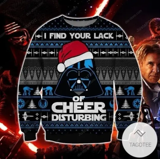 Discover Darth Vaders I Find Your Lack Of Cheer Disturbing Ugly Knitted Christmas Sweater