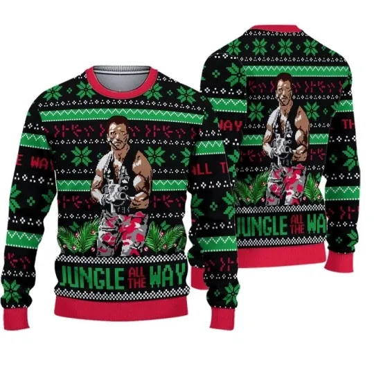 Discover Jungle All The Way Arnold Schwarzeneggers Ugly Christmas Sweater
