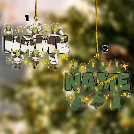 Personalized Shrek Ornament, Shrek Acrylic Christmas Ornament, Kids Christmas Ornament