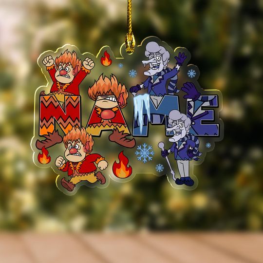 Discover Santa Claus Hat Snow Miser And Heat Miser Too Much Acrylic Ornament