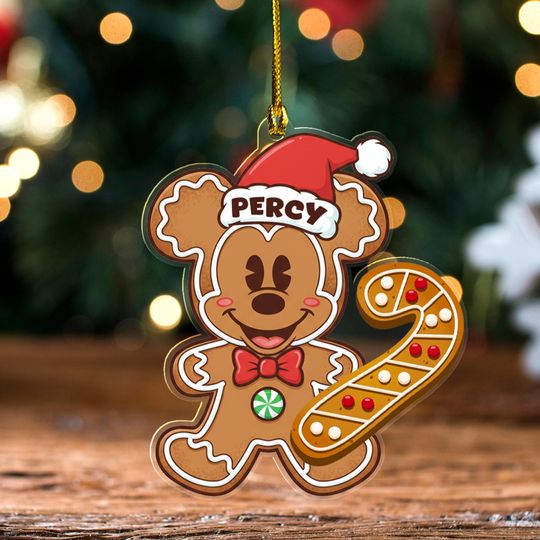 Discover Mickey Gingerbread Christmas Acrylic Ornament
