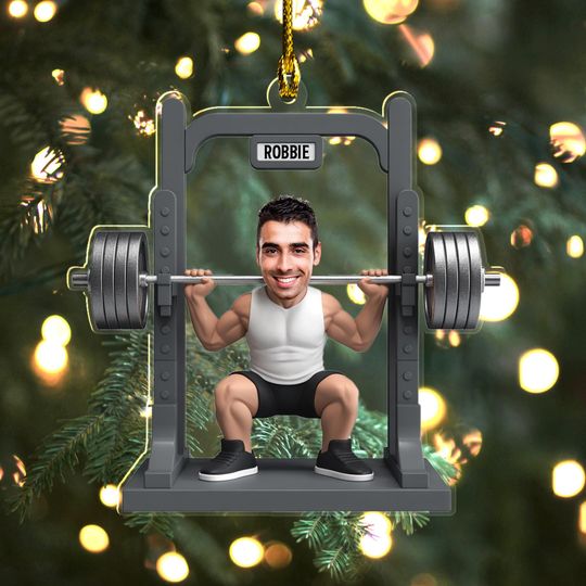 Discover Personalized Gym Photo Ornament, Workout Ornament, Weight Lifting Gift For Trainer or Training Partner