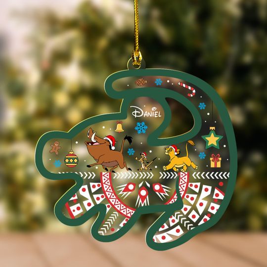Lion King Hakuna Matata Christmas Acrylic Ornament, Simba Christmas Ornament