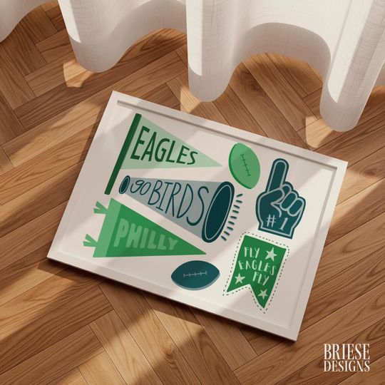 Discover Philadelphia Football Inspired Banners Poster | Gameday Art |  BrieseDesigns