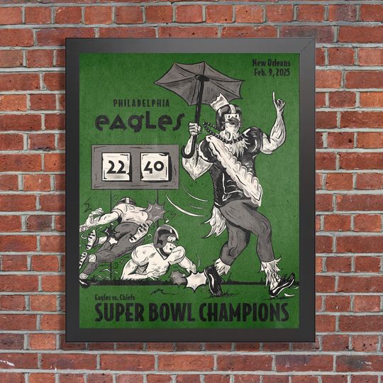 Philadelphia Eagles Superbowl Party | Superbowl LIX Vintage Inspired Print