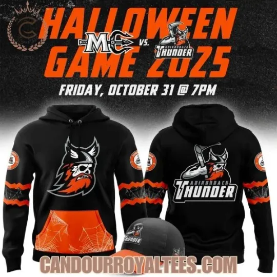 Discover 1Adirondack 1Thunder Happy Halloween Hockey Hoodie 2025