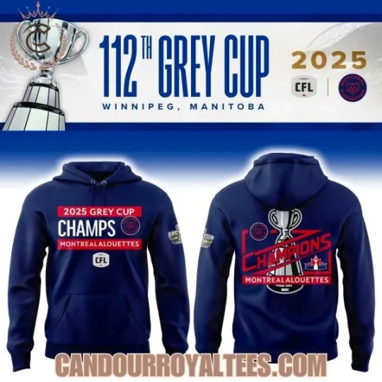 Discover 2025 Grey Cup Champs Montreal Alouettes 3D Hoodie – Navy
