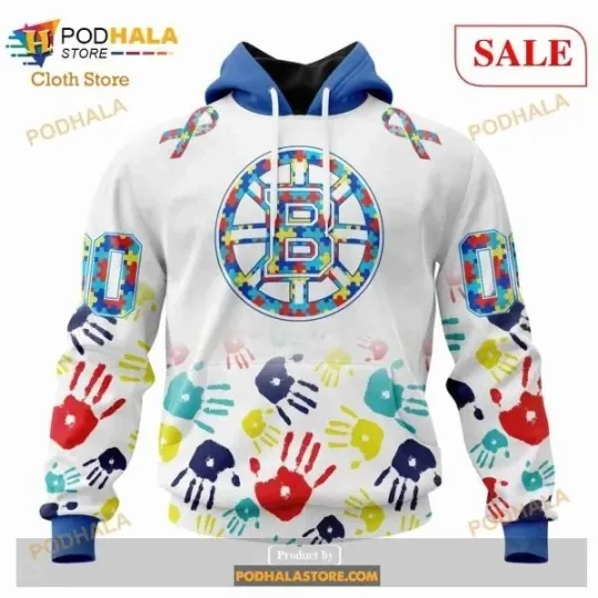 Discover Custom NHL Bost0n Bruins Special Autism Awareness Design Shirt Hoodie 3D
