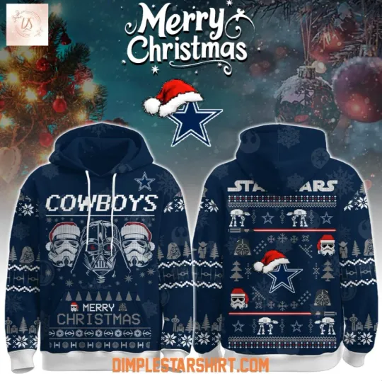 Discover Cowboys x Star Wars The Force Christmas 3D Hoodie
