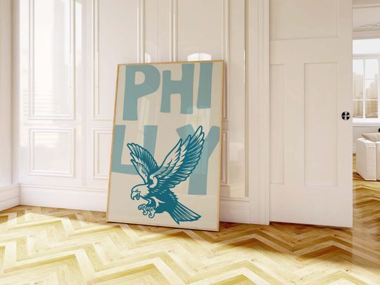 Discover Vintage Philly Eagle Art Print: Retro Philadelphia Wall Decor (Digital Download)