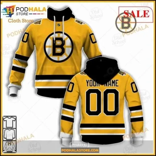 Discover Custom Name And Number NHL Bost0n Bruins Sweatshirt Hoodie 3D