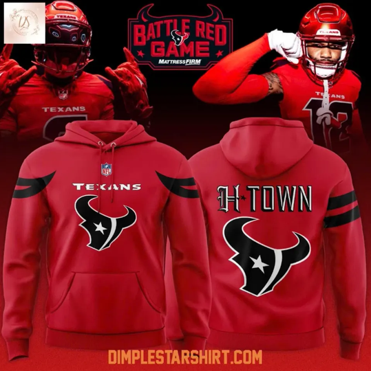 Houston Texan Battle Red Game 2025 3D Hoodie