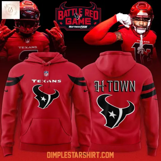 Discover Houston Texan Battle Red Game 2025 3D Hoodie