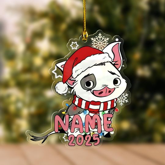 Discover Custom Name Moana 2 Ornament, Christmas 2025 Ornament, Disney Christmas Gift, Hei Hei Pua Maui Tamatoa, Moana Xmas Ornament Gift UN4E20