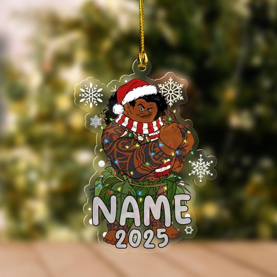 Discover Custom Name Moana 2 Ornament, Christmas 2025 Ornament, Disney Christmas Gift, Hei Hei Pua Maui Tamatoa, Moana Xmas Ornament Gift UN4E20