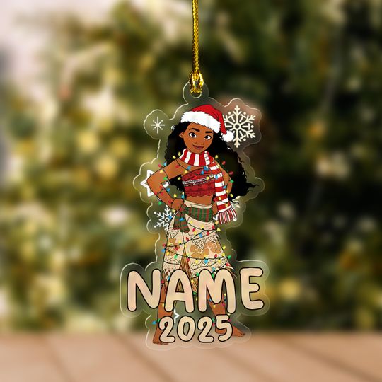 Discover Custom Name Moana 2 Ornament, Christmas 2025 Ornament, Disney Christmas Gift, Hei Hei Pua Maui Tamatoa, Moana Xmas Ornament Gift UN4E20