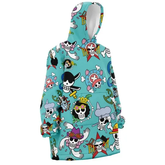 Strawhats Jolly Roger One Piece Snug Oversized Blanket Hoodie