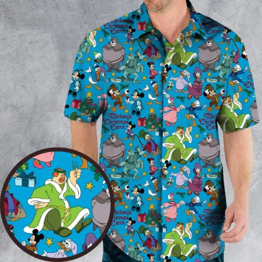 Discover Classic mouse's Chirstmas Carol Hawaiian Shirt, button down unisex adults S-5XL