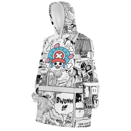 Tony Chopper Manga Panels One Piece Oversized Blanket Hoodie