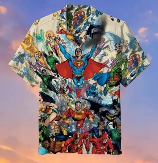 Discover DC Hero Hawaiian Shirt, Summer Hawaiian Button Down Shirt