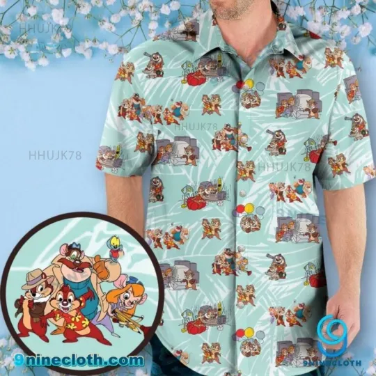 Discover Team Chip ‘n Dale Rescue Rangers Hawaiian Button Down Shirt