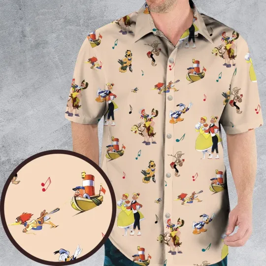Discover Disney Classics Melody Time Hawaiian Button Down Shirt