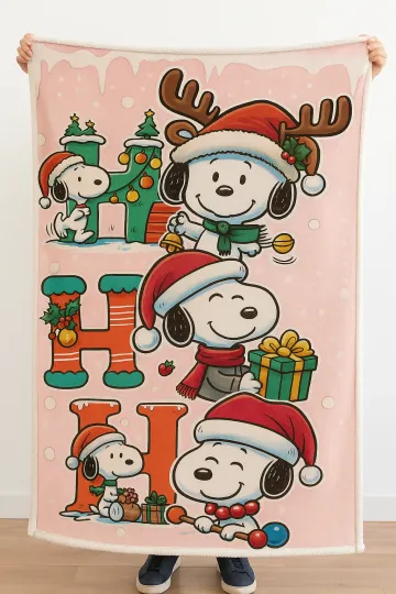 Discover Snoopy Dog Fantasty Fleece Blanket-Cartoon Snoopy Xmas Blanket